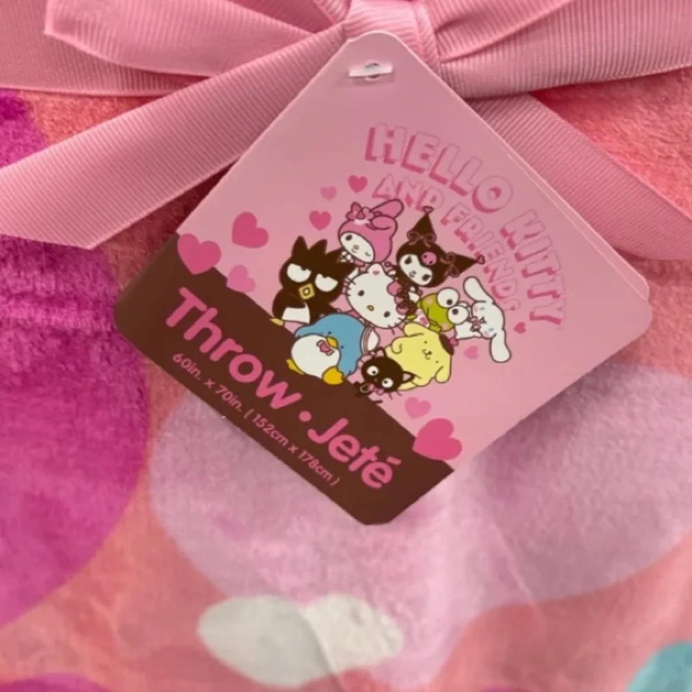 Hello Kitty Valentines Hearts Plush Throw Blanket ❤️
